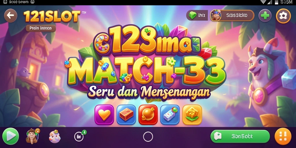 Screenshot gameplay 1121SLOT menunjukkan aksi Match-3 yang seru.