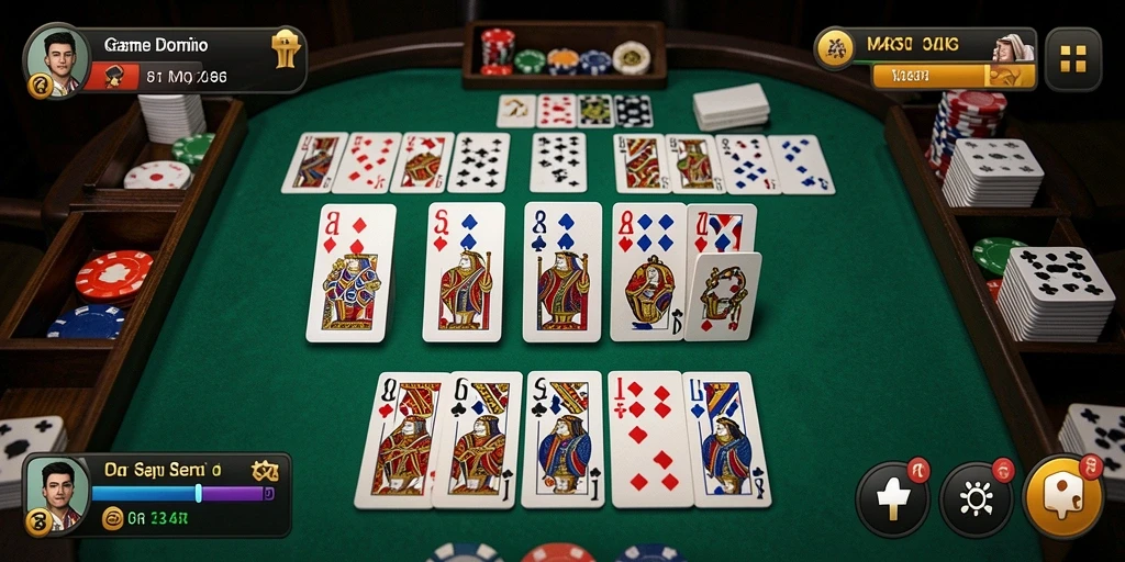 Screenshot gameplay 34R menampilkan keseruan bermain domino.