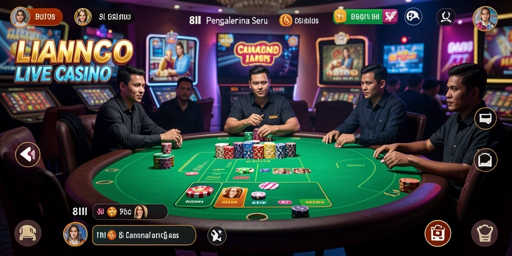 Screenshot gameplay <strong>8II</strong> yang menampilkan suasana kasino yang menegangkan.