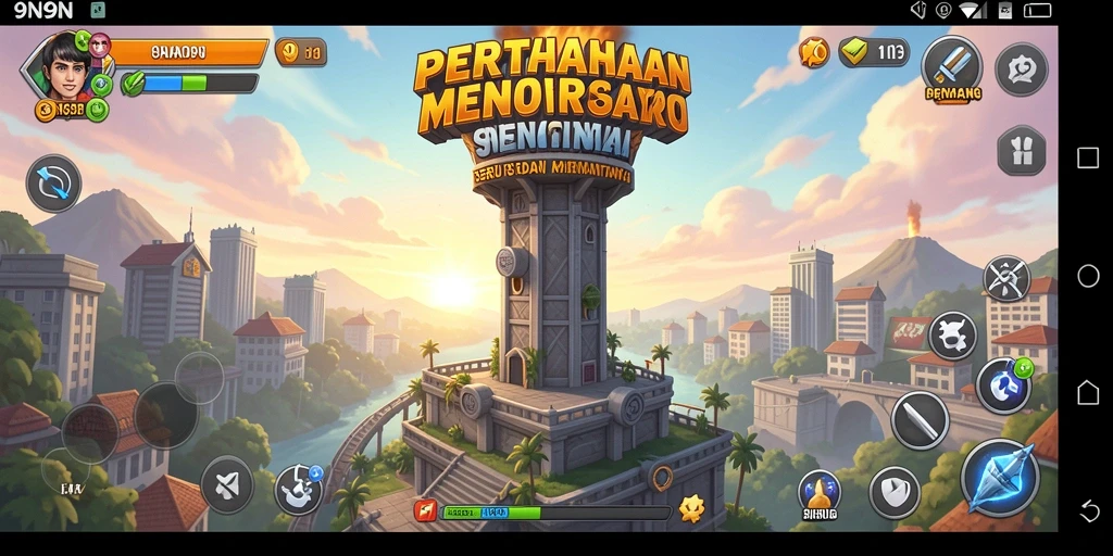 Menampilkan gameplay menara pertahanan yang dinamis dan menantang.