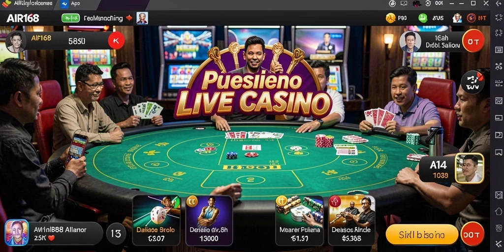 Tampilan gameplay Live Casino yang mendebarkan dan interaktif.