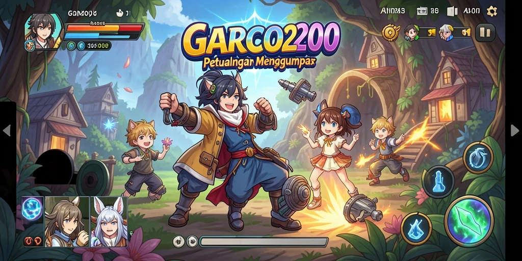 Tampilan gameplay menakjubkan dari GARCO200 yang penuh petualangan Anime.