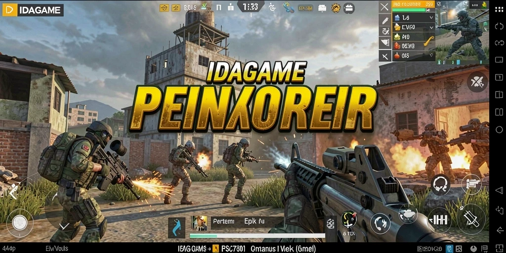 Gameplay IDAGAME yang intens dan mengasyikkan dalam mode FPS.