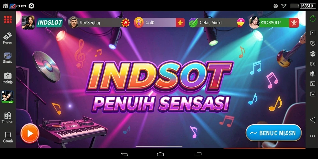 Screenshot Gameplay INDSLOT menunjukkan aksi permainan musik yang seru.