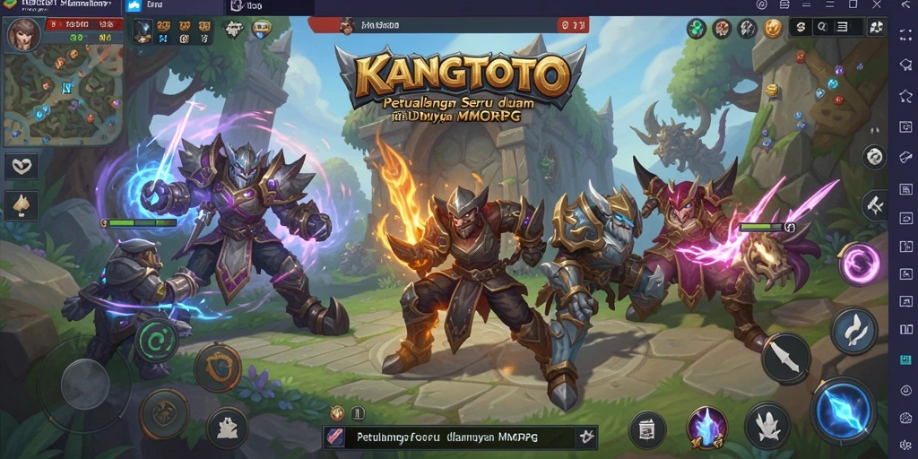 Tangkapan layar gameplay KANGTOTO menampilkan pertempuran epik dalam dunia MMORPG.