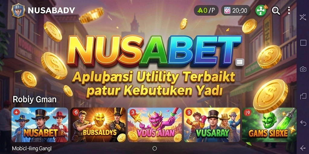 Tampilan utama NUSABET dengan fitur-fitur Utility yang lengkap.