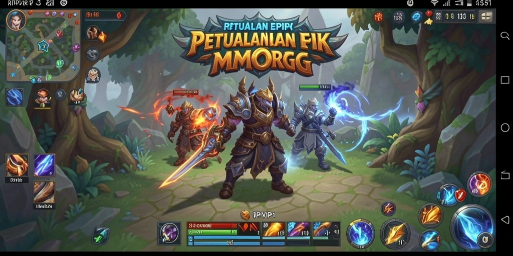 Screenshot gameplay RPVIP1 yang menampilkan pertarungan seru dan karakter unik.