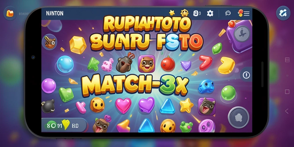 Tampilan gameplay seru dari RUPIAHTOTO dalam genre Match-3.
